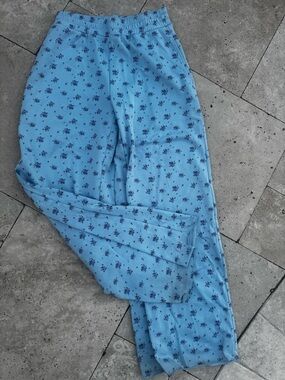 Blue Floral Track Pants - Women's Comfortable Joggers